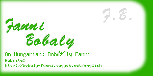 fanni bobaly business card